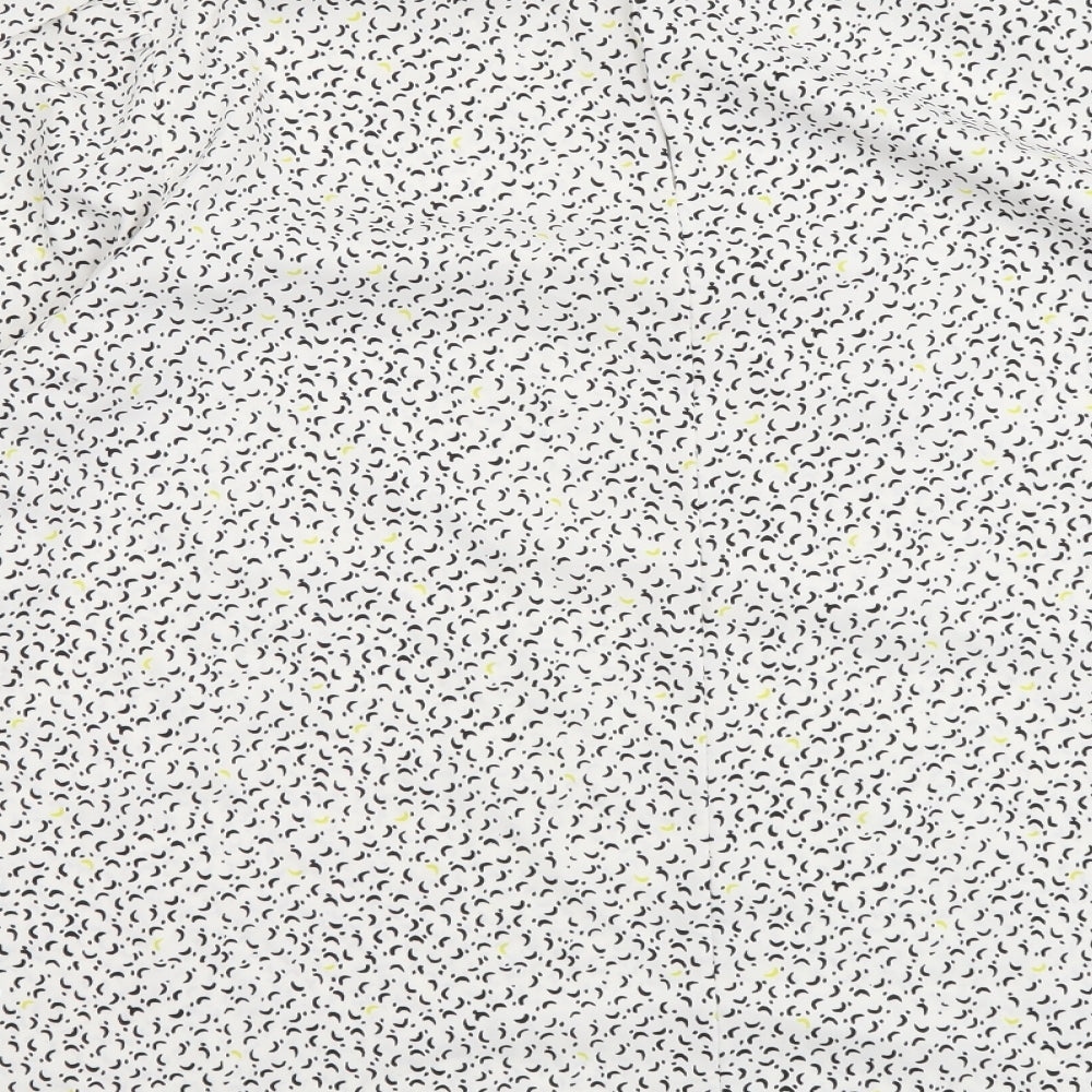 NEXT Womens White Geometric Polyester Basic T-Shirt Size 20 Round Neck