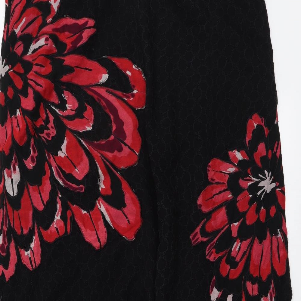 Per Una Womens Beige Floral Polyester A-Line Skirt Size 14 Zip