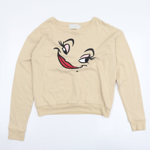 MINKPINK Womens Beige Cotton Pullover Sweatshirt Size S Pullover - Disney Beauty and the Beast