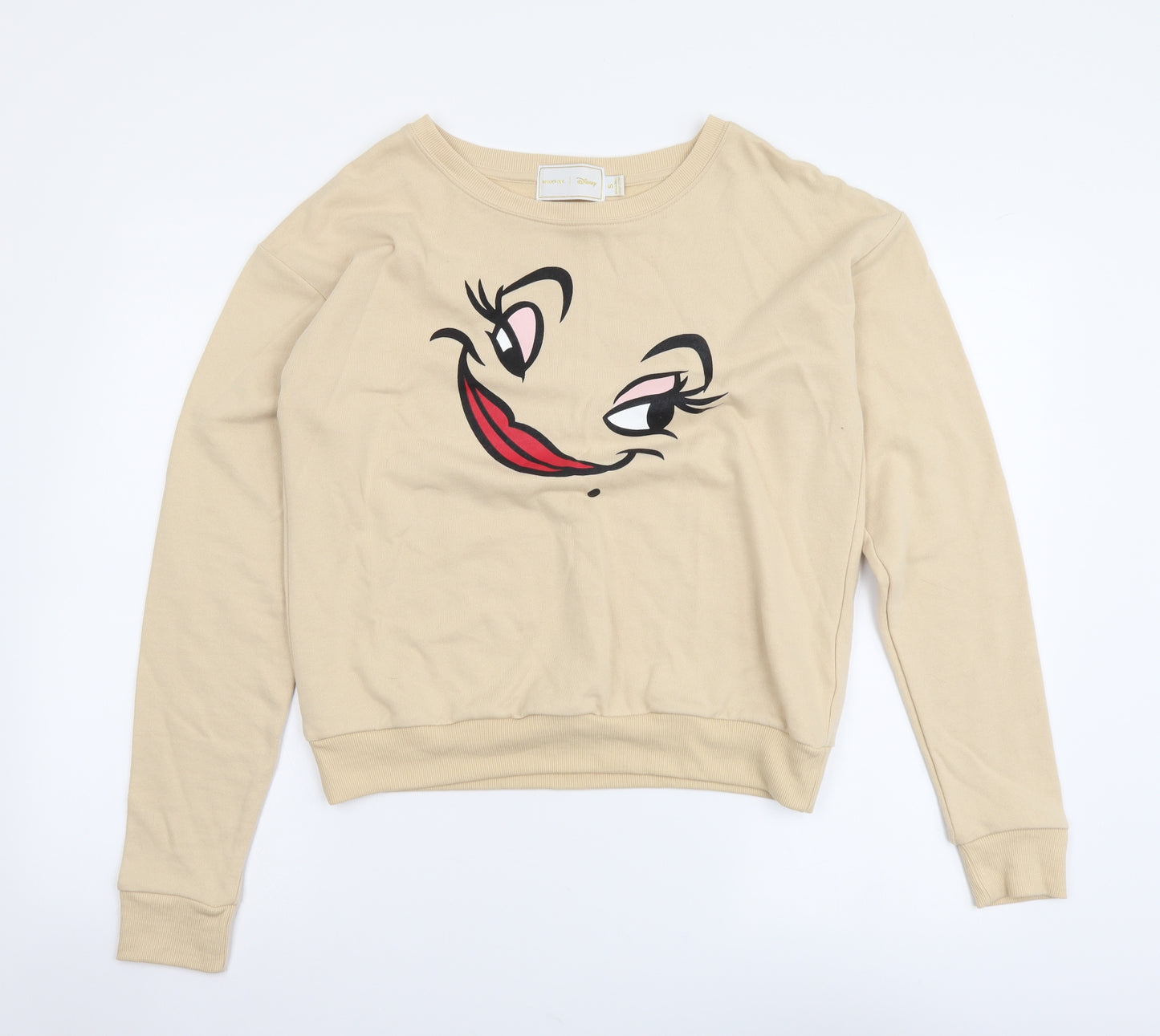 MINKPINK Womens Beige Cotton Pullover Sweatshirt Size S Pullover - Disney Beauty and the Beast