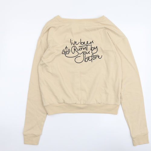 MINKPINK Womens Beige Cotton Pullover Sweatshirt Size S Pullover - Disney Beauty and the Beast