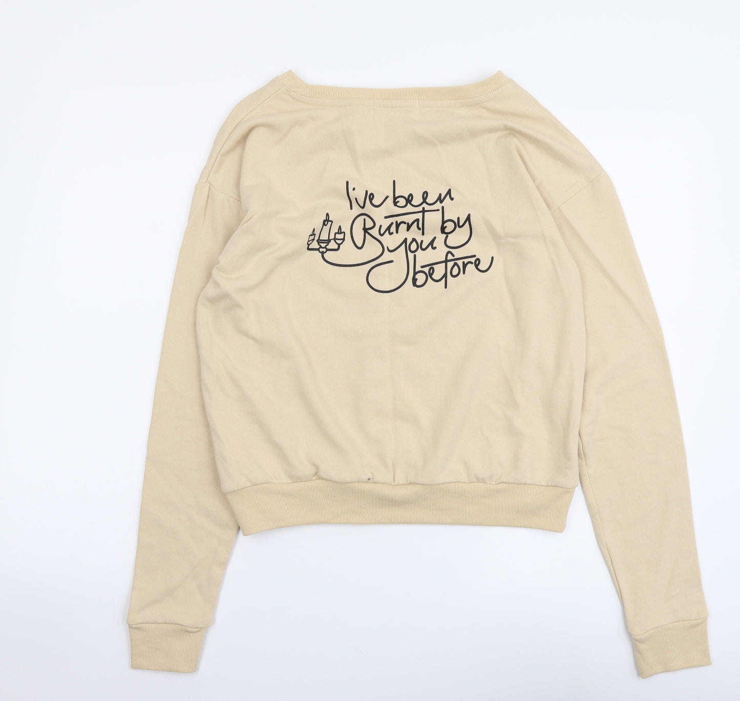 MINKPINK Womens Beige Cotton Pullover Sweatshirt Size S Pullover - Disney Beauty and the Beast