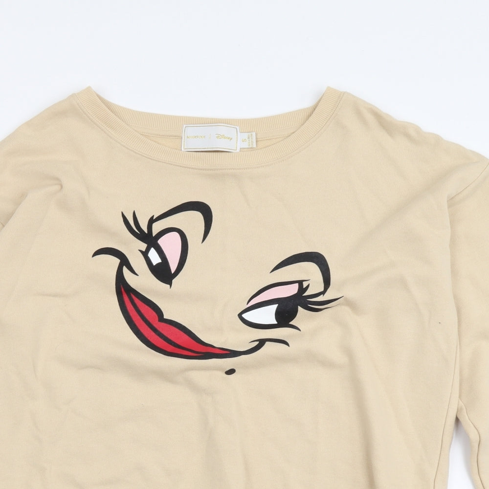 MINKPINK Womens Beige Cotton Pullover Sweatshirt Size S Pullover - Disney Beauty and the Beast