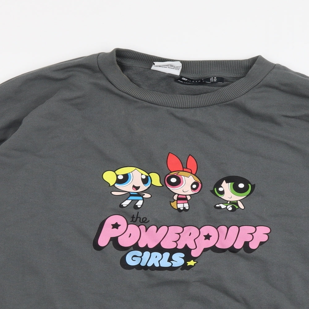 ASOS Womens Grey Polyester Pullover Sweatshirt Size 18 Pullover - The Powerpuff Girls