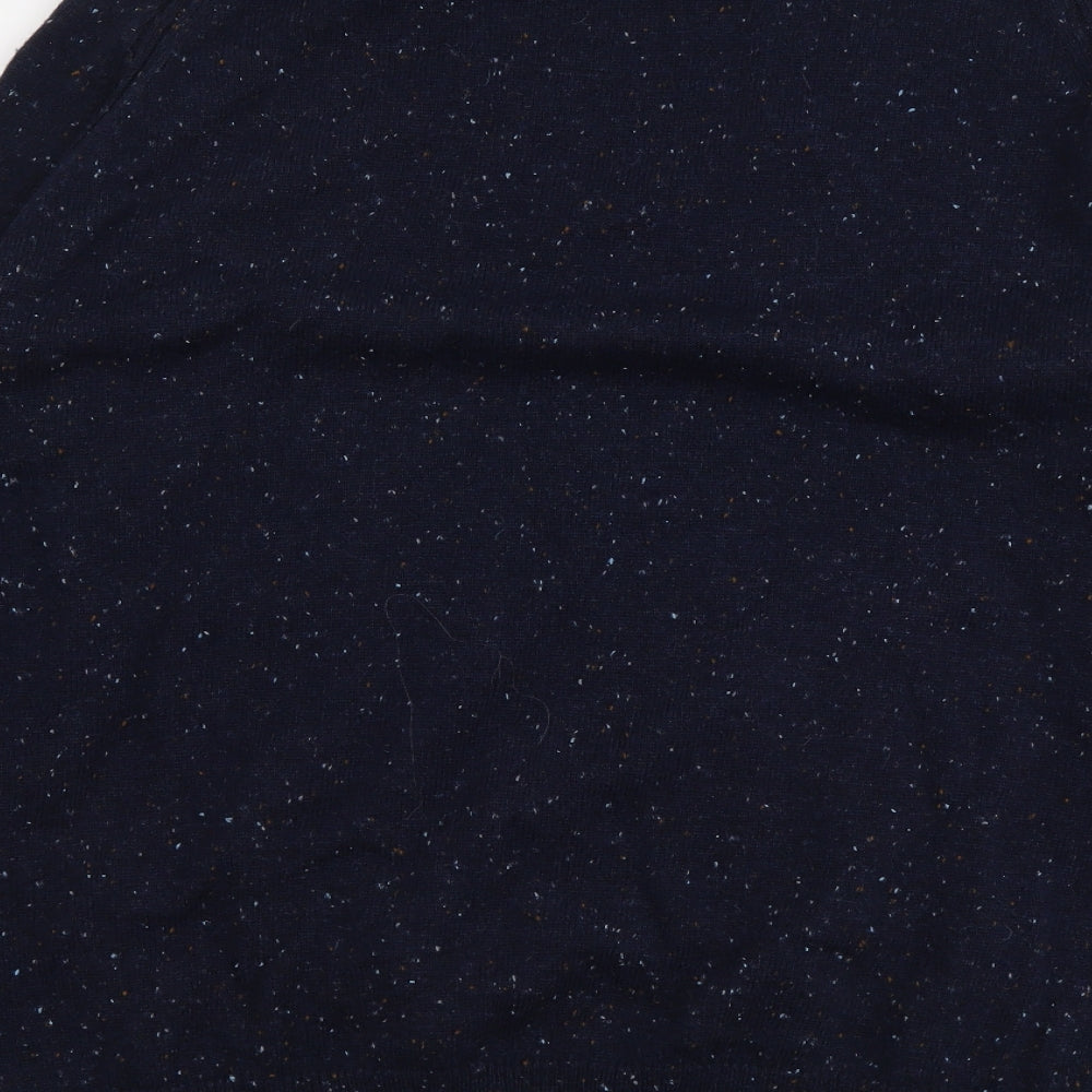 Boston Crew Mens Blue Round Neck Wool Pullover Jumper Size XL