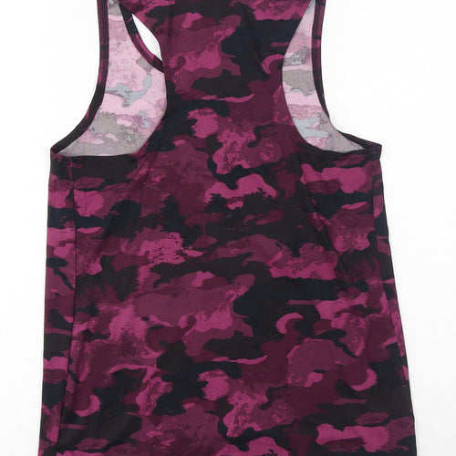 Good Move Womens Purple Camouflage Polyester Basic Tank Size 10 Round Neck Pullover