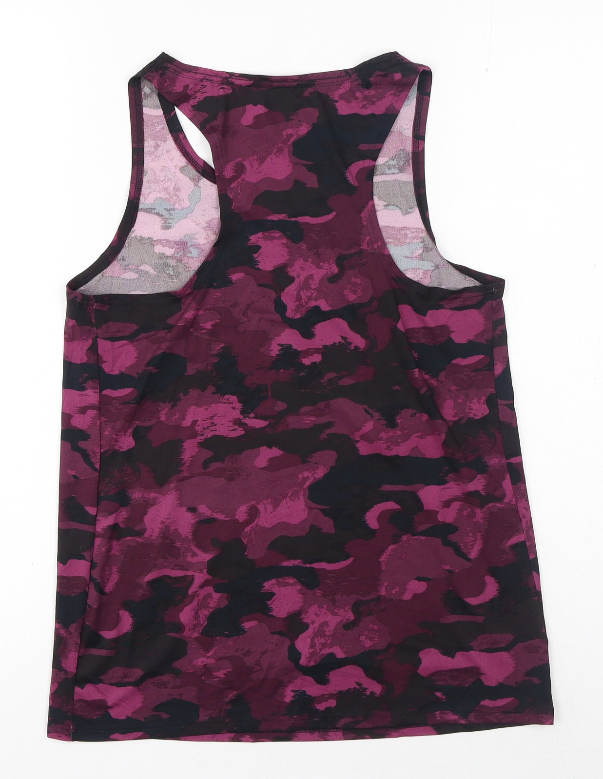 Good Move Womens Purple Camouflage Polyester Basic Tank Size 10 Round Neck Pullover