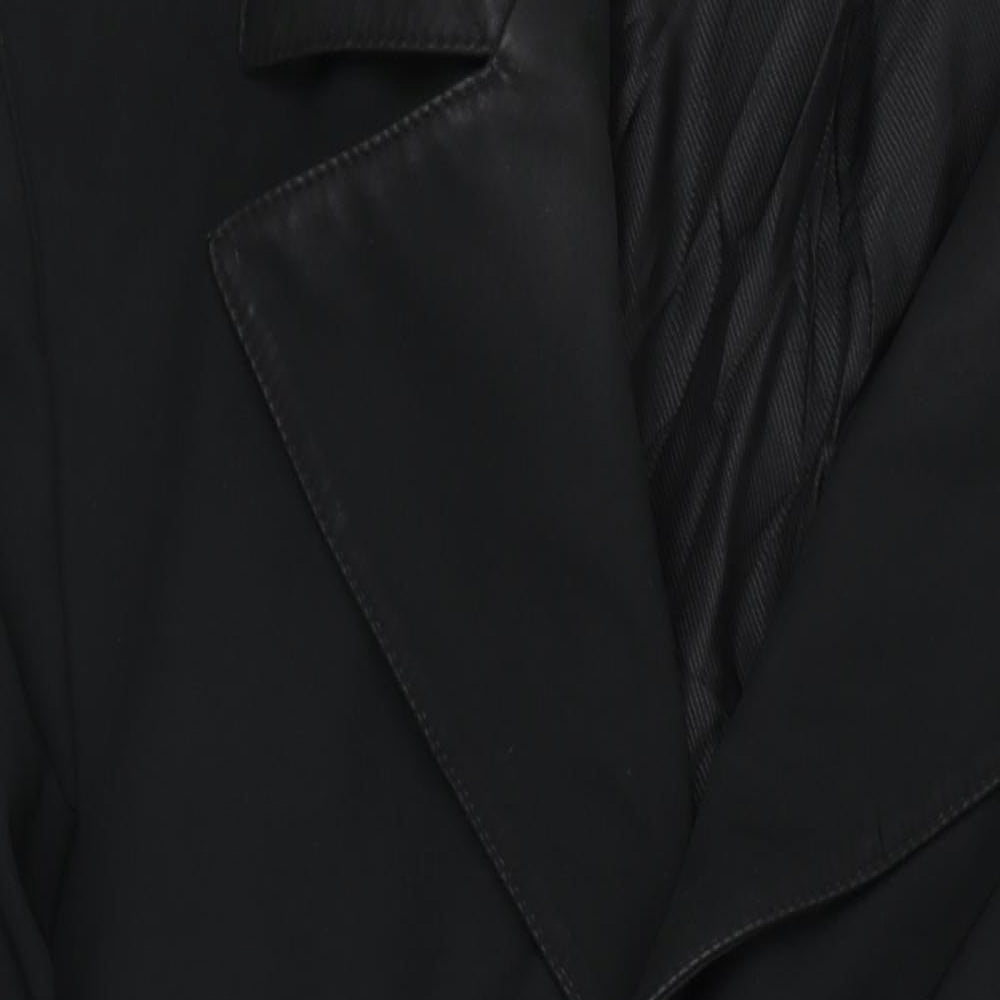 Toni Card Mens Black Trench Coat Coat Size 2XL Button