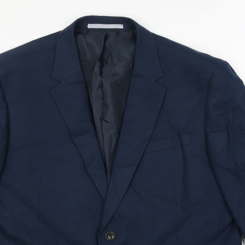 Marks and Spencer Mens Blue Linen Jacket Blazer Size XL