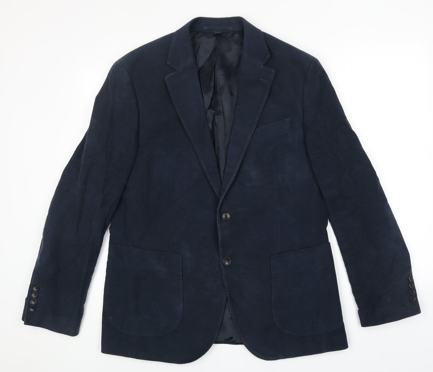 Marks and Spencer Mens Blue Cotton Jacket Blazer Size L