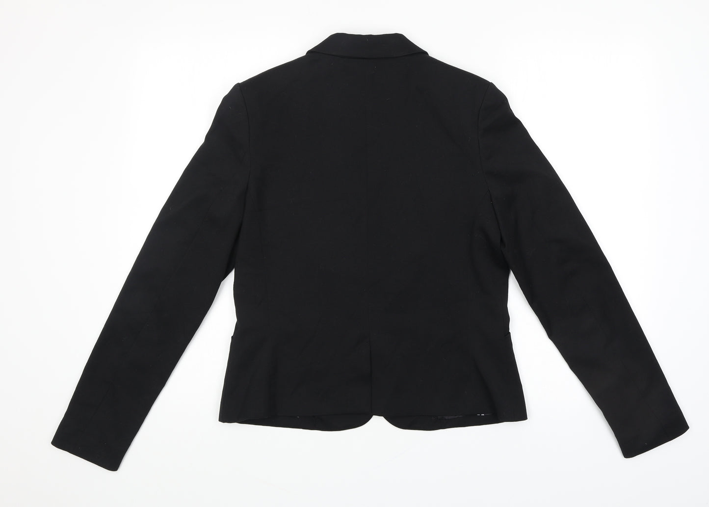 Divided Womens Black Polyester Jacket Blazer Size 12