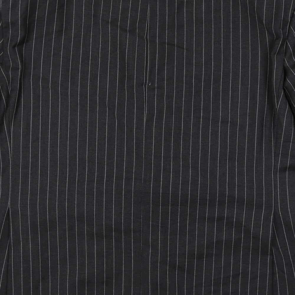 Marks and Spencer Mens Grey Striped Wool Jacket Blazer Size 2XL