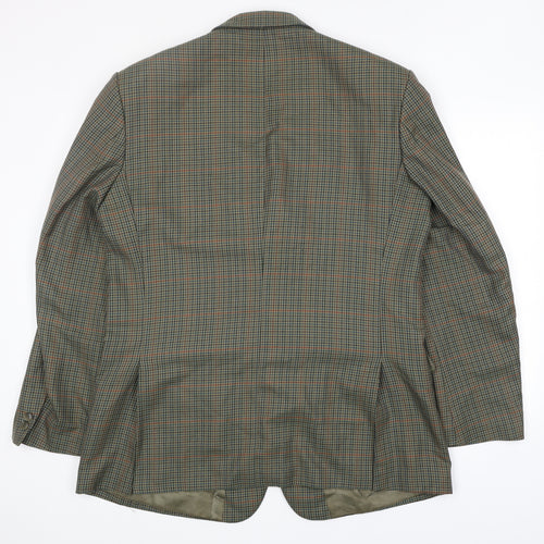 Skopes Mens Green Houndstooth Polyester Jacket Blazer Size XL