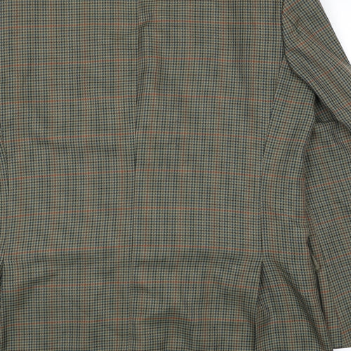 Skopes Mens Green Houndstooth Polyester Jacket Blazer Size XL