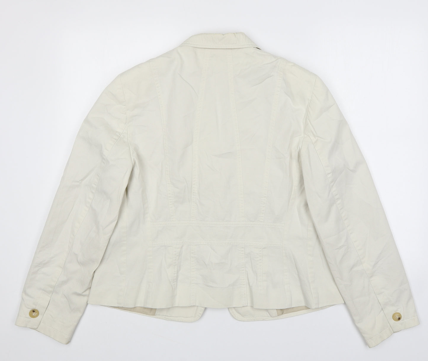 Marks and Spencer Womens Ivory Jacket Blazer Size 16 Button