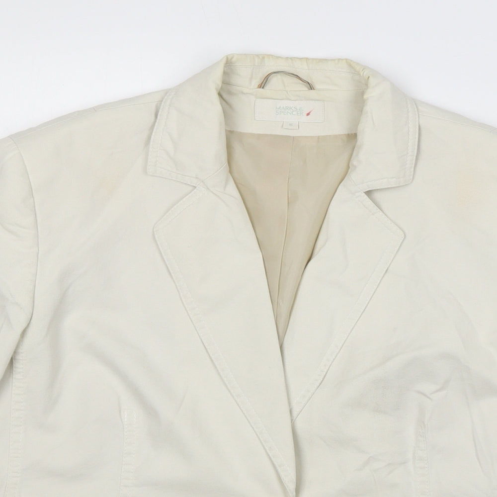 Marks and Spencer Womens Ivory Jacket Blazer Size 16 Button