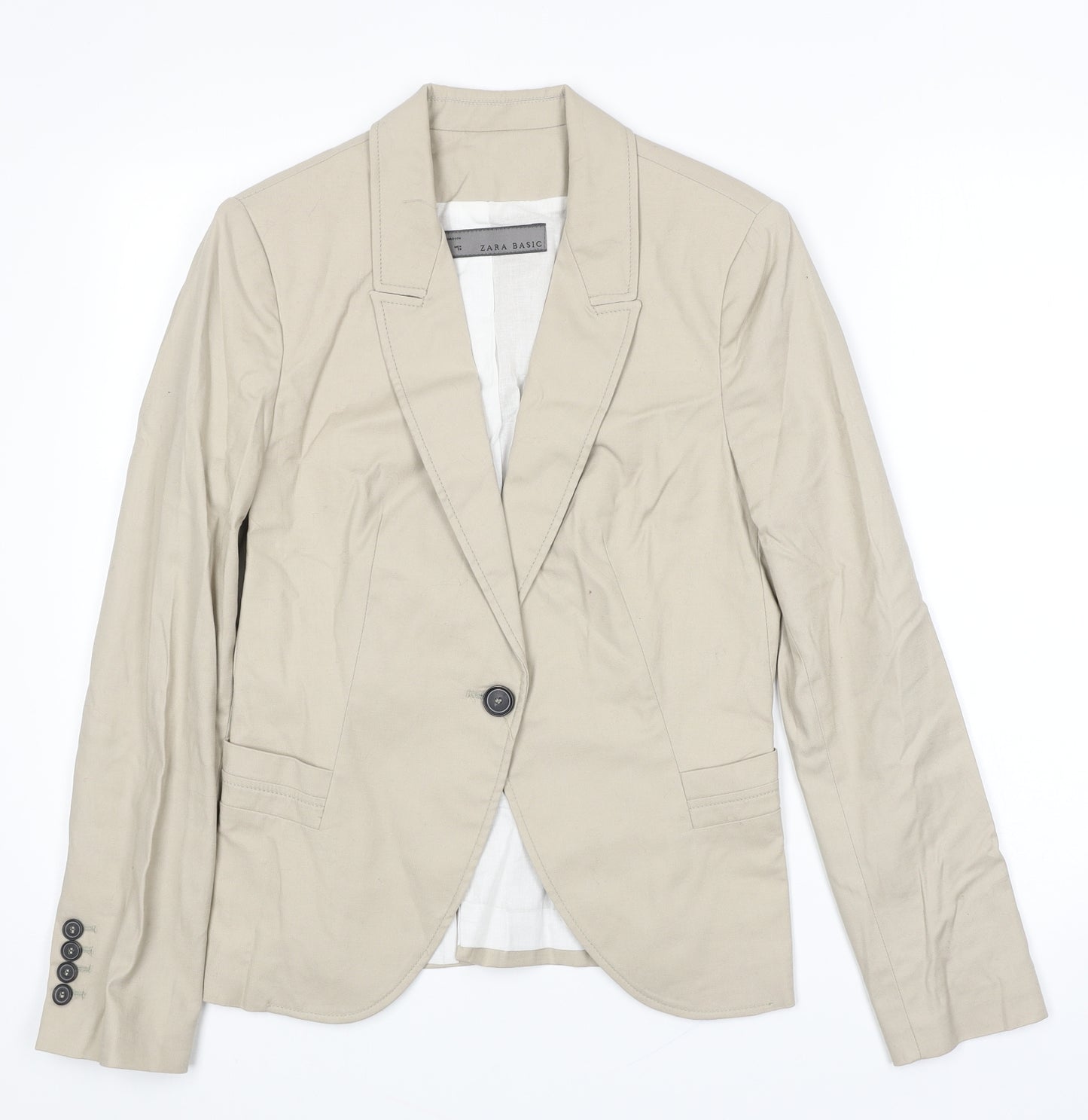 Zara Womens Black Jacket Blazer Size M Button