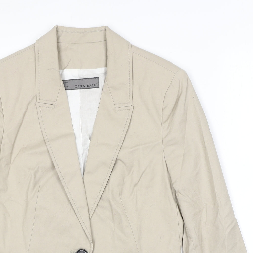 Zara Womens Black Jacket Blazer Size M Button