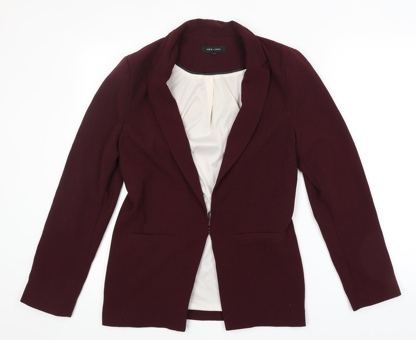 New Look Womens Red Jacket Blazer Size 10 Hook & Eye
