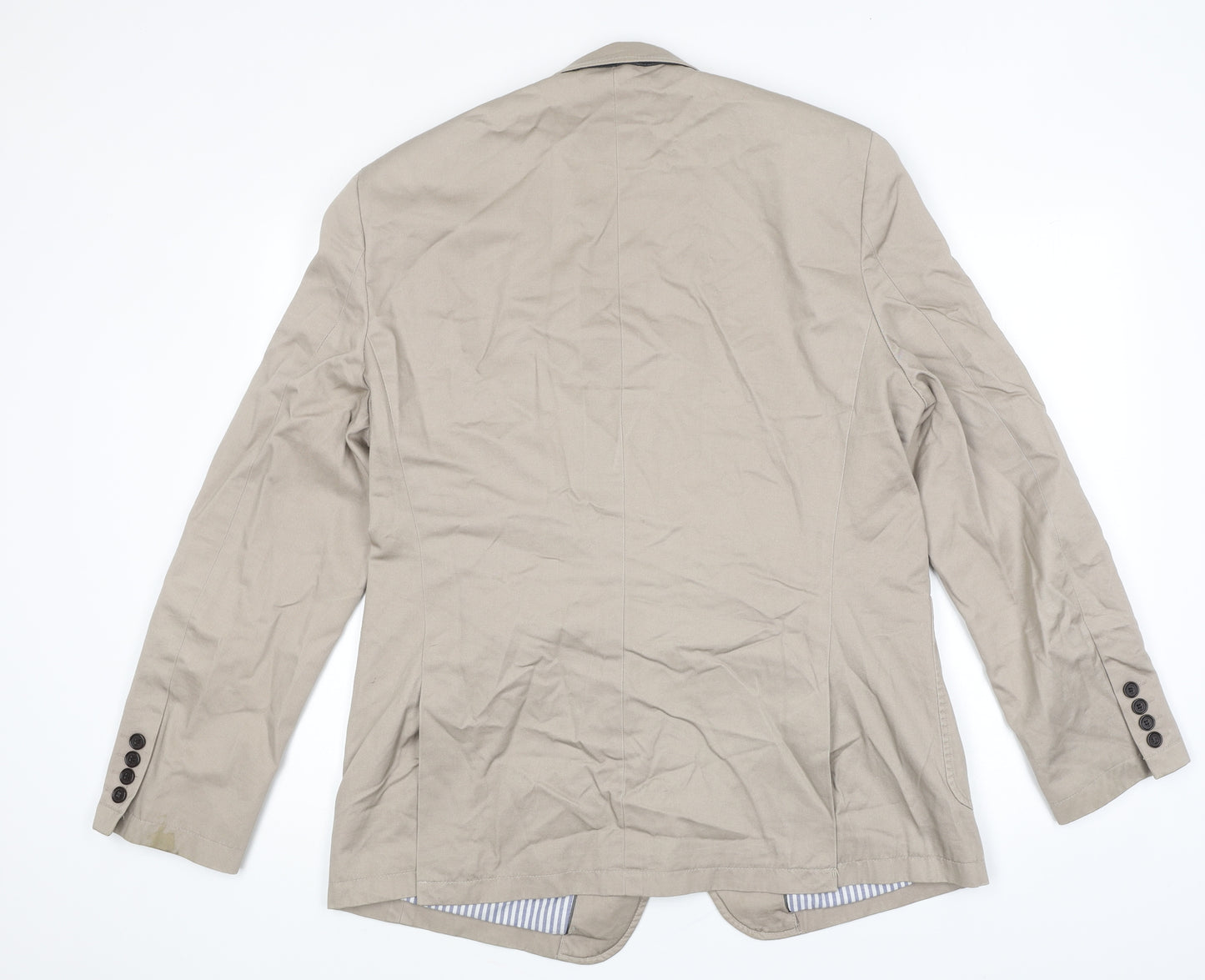 Howick Tailored Mens Beige Cotton Jacket Blazer Size L