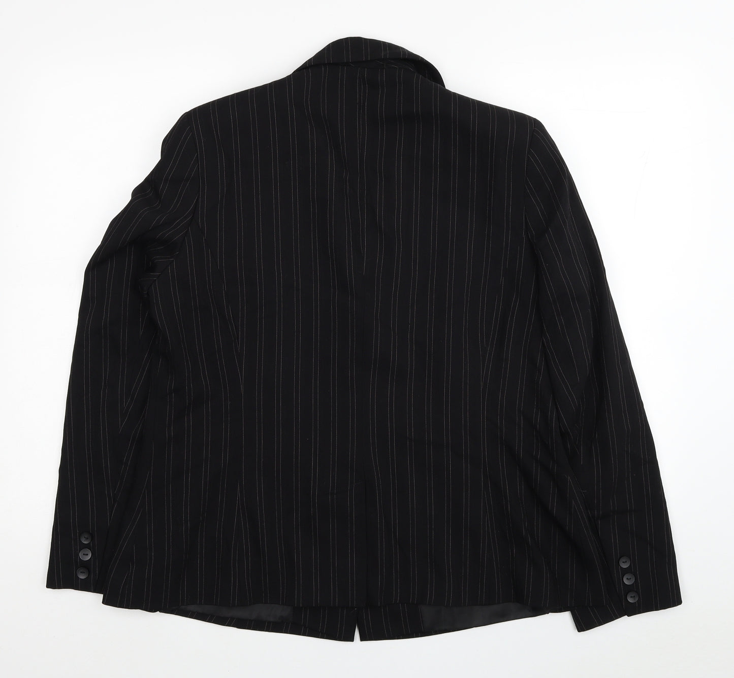 Klass Womens Black Pinstripe Polyester Jacket Blazer Size 18 - Shoulder Pads