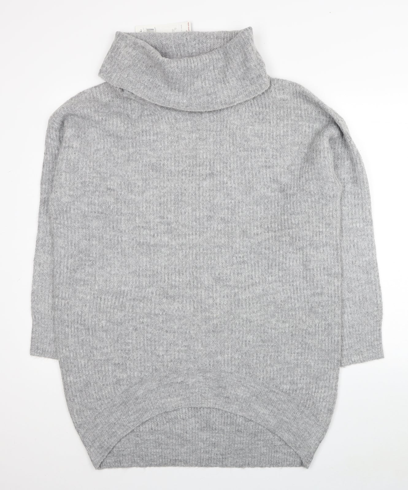 F&F Womens Grey Roll Neck Acrylic Pullover Jumper Size 12