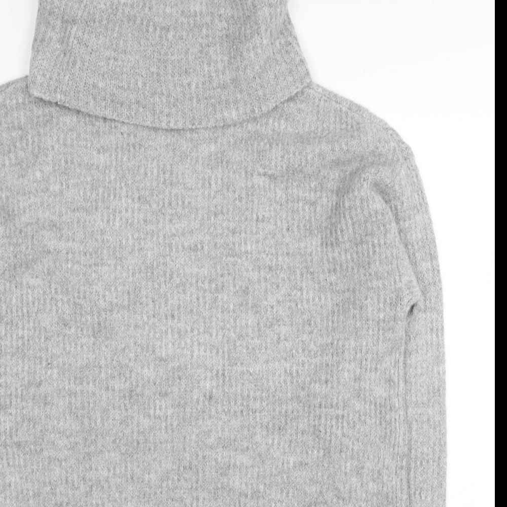F&F Womens Grey Roll Neck Acrylic Pullover Jumper Size 12