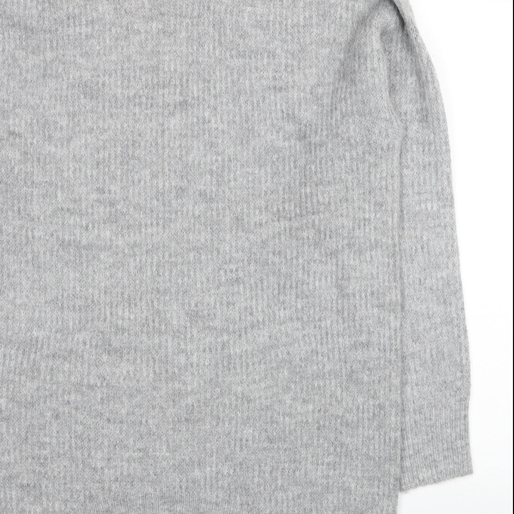 F&F Womens Grey Roll Neck Acrylic Pullover Jumper Size 12
