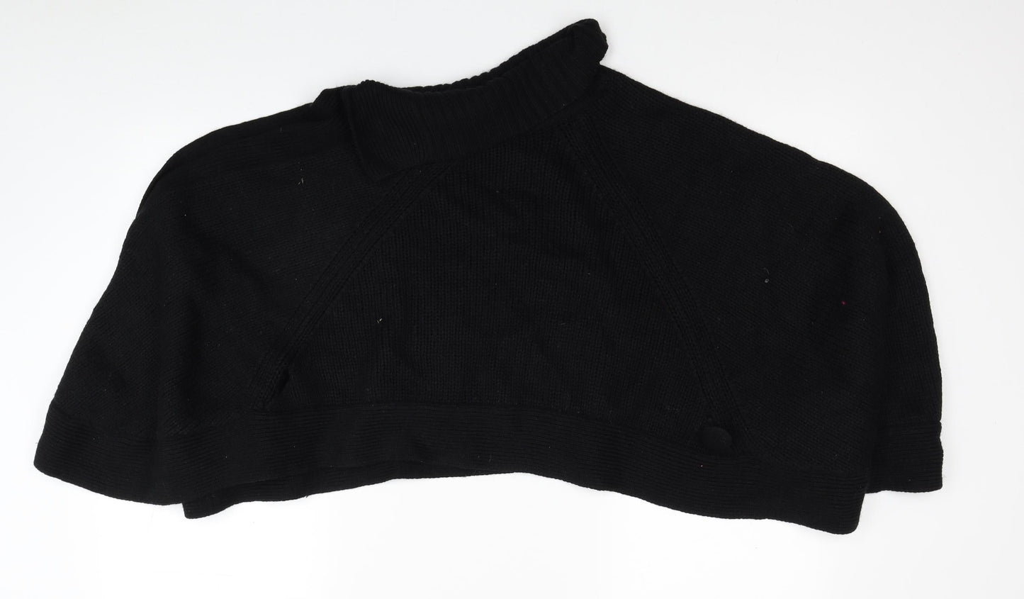 Chilli Pepper Womens Black Roll Neck Acrylic Pullover Jumper Size M - Poncho