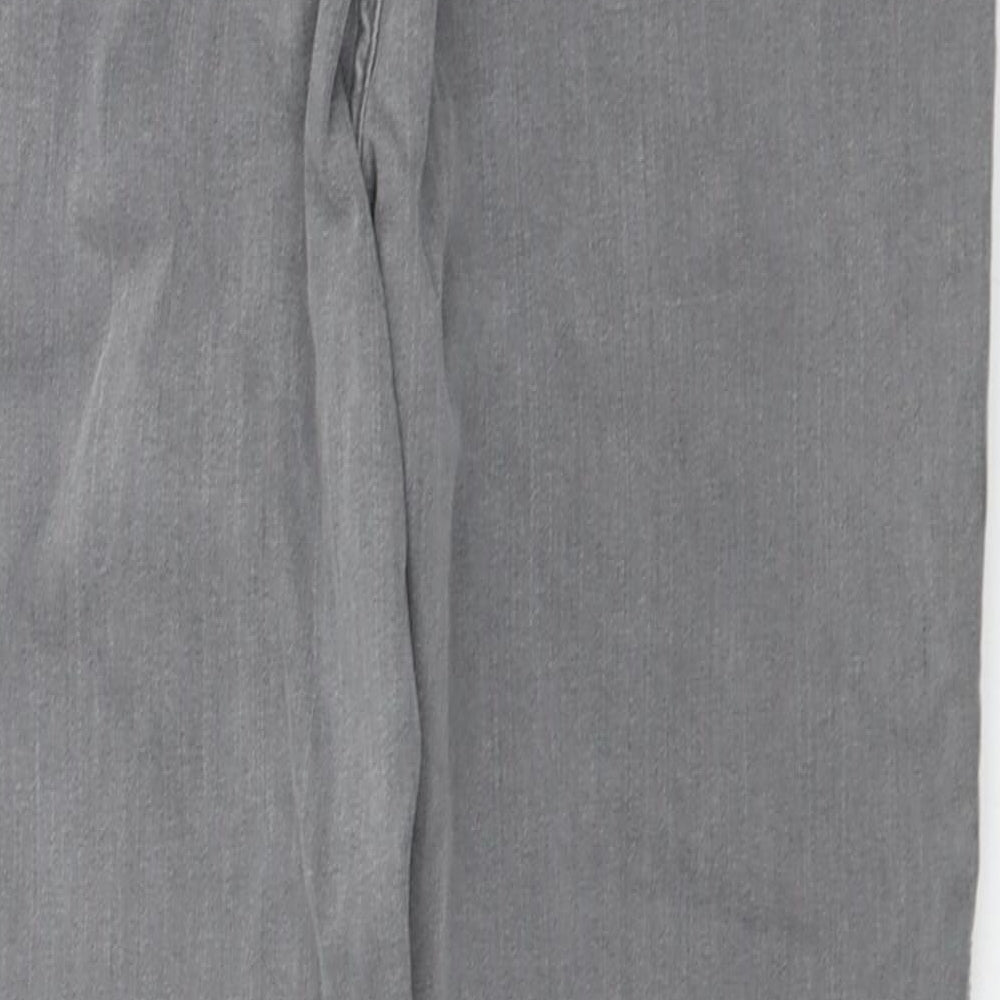 Marks and Spencer Womens Grey Cotton Skinny Jeans Size 16 L28 in Regular Button - Side Stripe