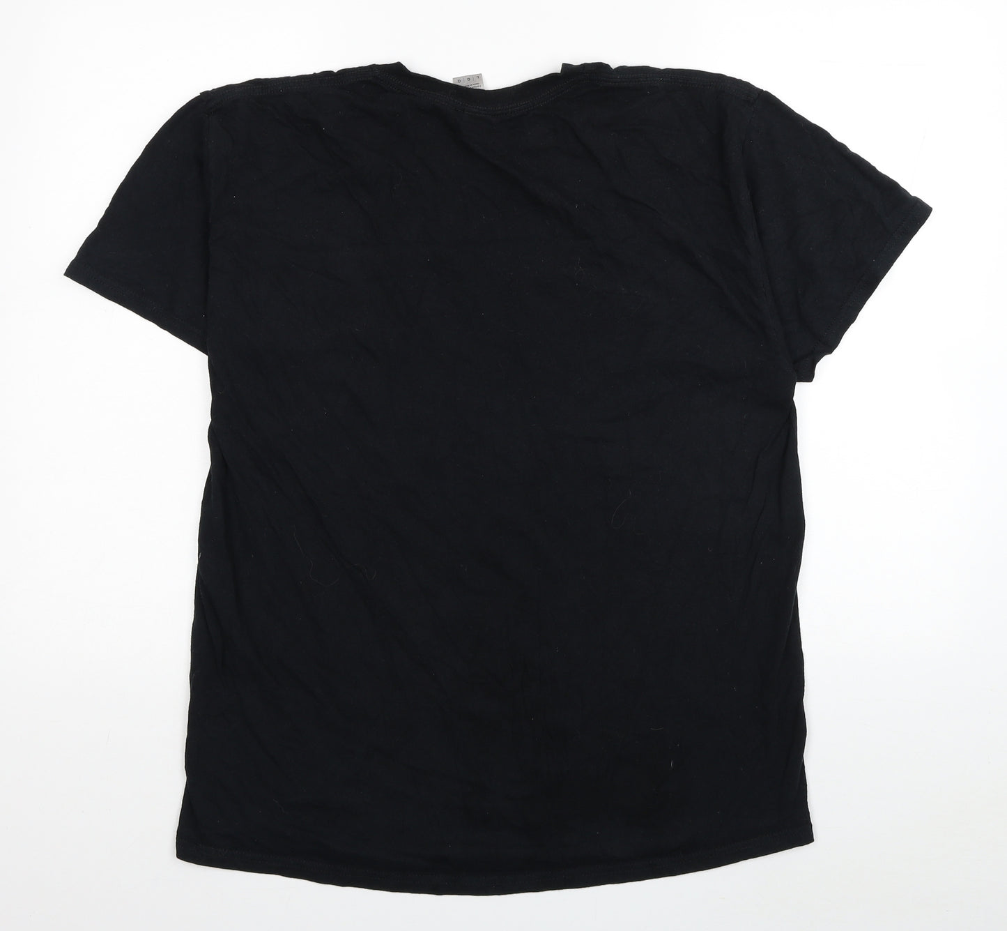 Gildan Womens Black Cotton Basic T-Shirt Size L Round Neck - Ouija Board