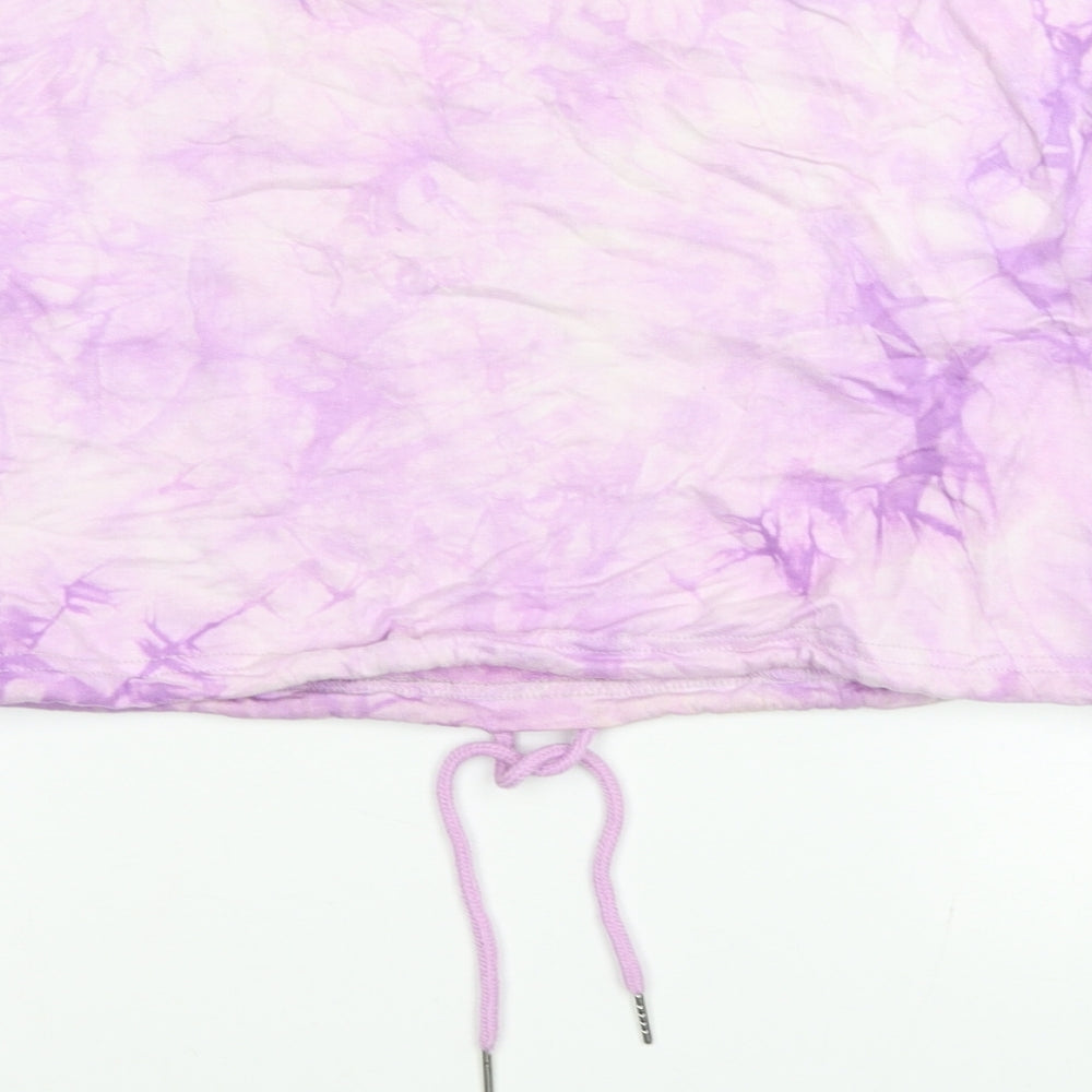 Femme Luxe Womens Pink Cotton Pullover Sweatshirt Size 6 Pullover - Tie Dye Pattern, Cropped