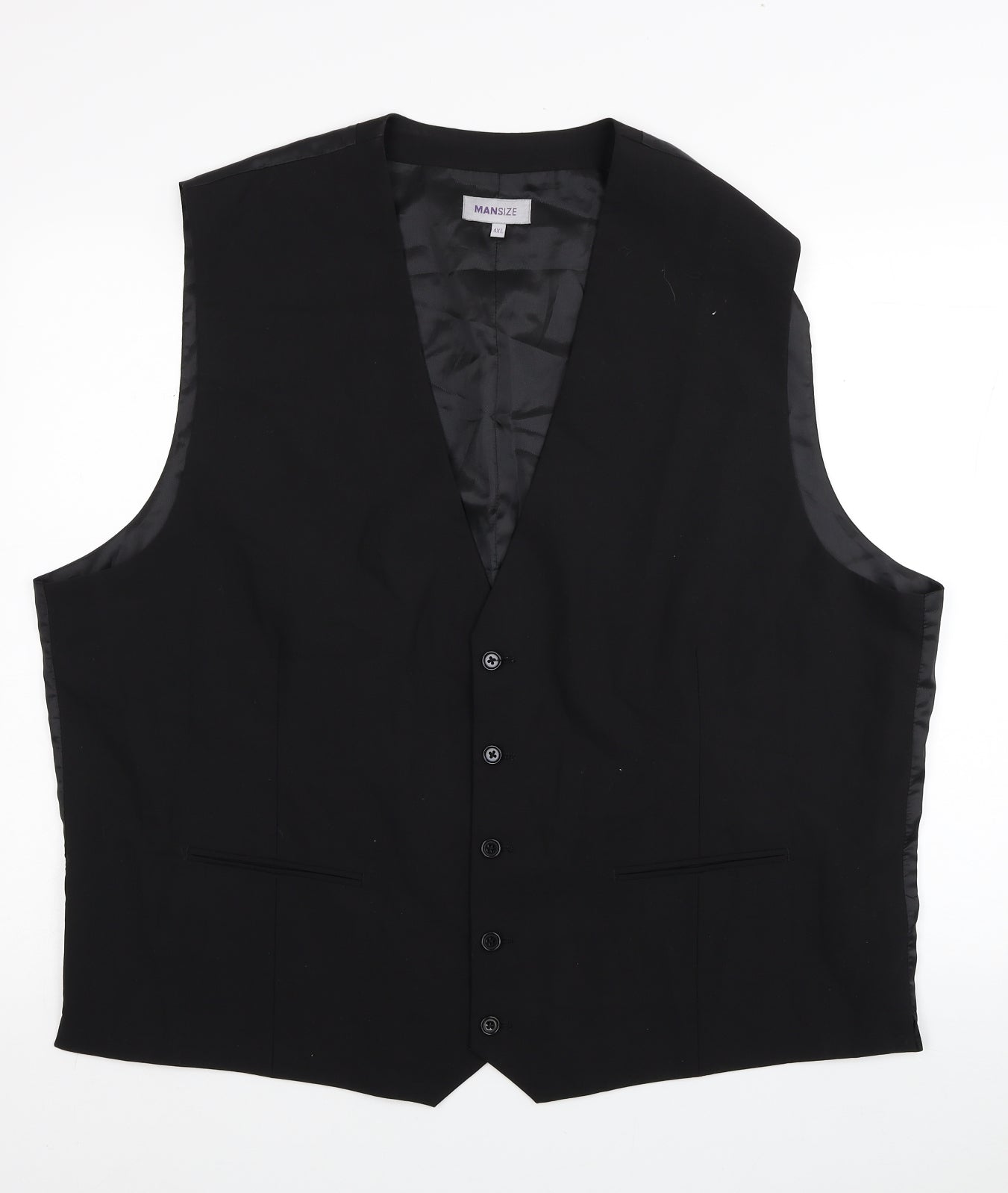 Man Size Mens Black Polyester Jacket Suit Waistcoat Size 4XL