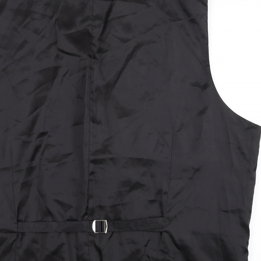 Man Size Mens Black Polyester Jacket Suit Waistcoat Size 4XL