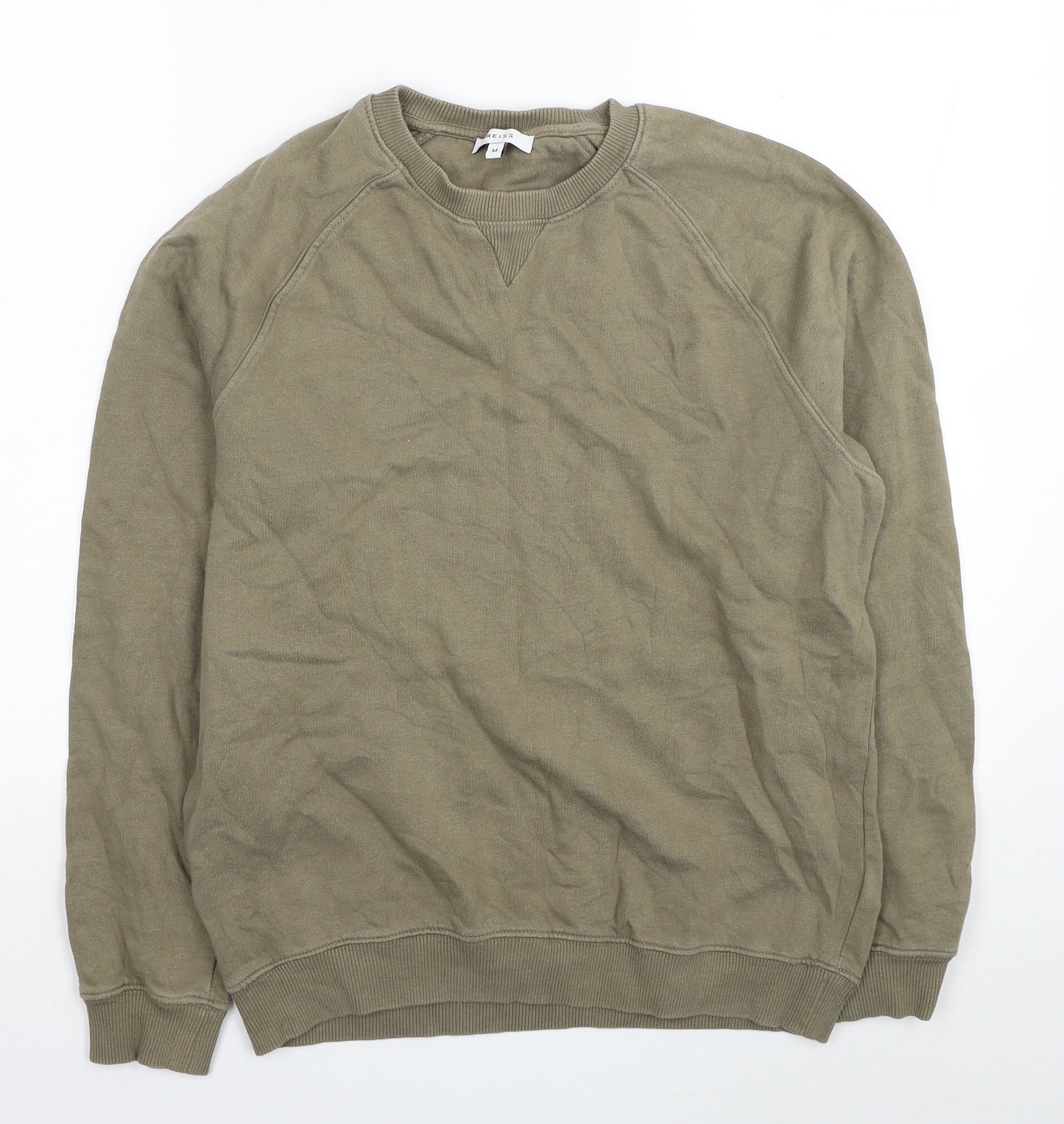Reiss Mens Green Cotton Pullover Sweatshirt Size M