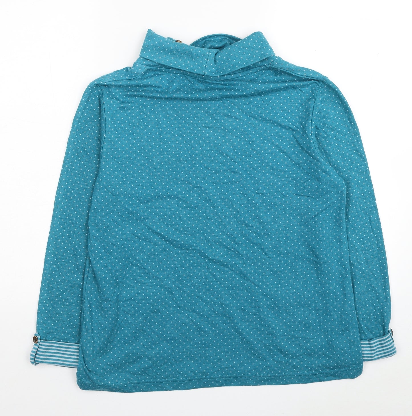 Country Rose Soap Co. Womens Blue Polka Dot Polyester Pullover Sweatshirt Size M Pullover