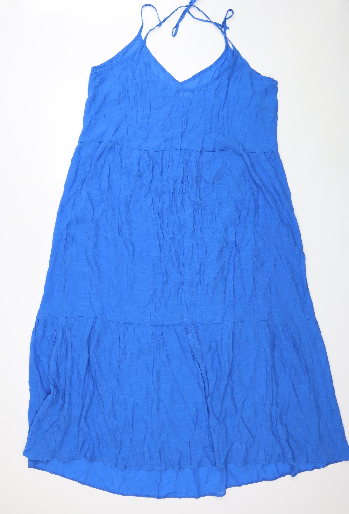 Papaya Womens Blue Viscose Maxi Size 20 V-Neck Pullover