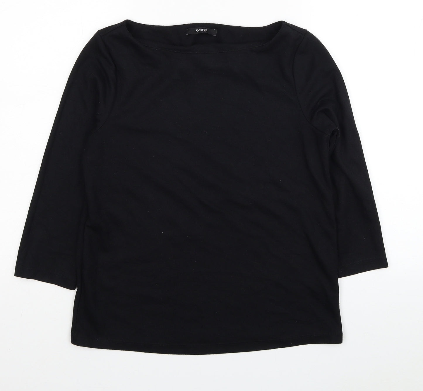 George Womens Black Viscose Jersey T-Shirt Size 12 Boat Neck