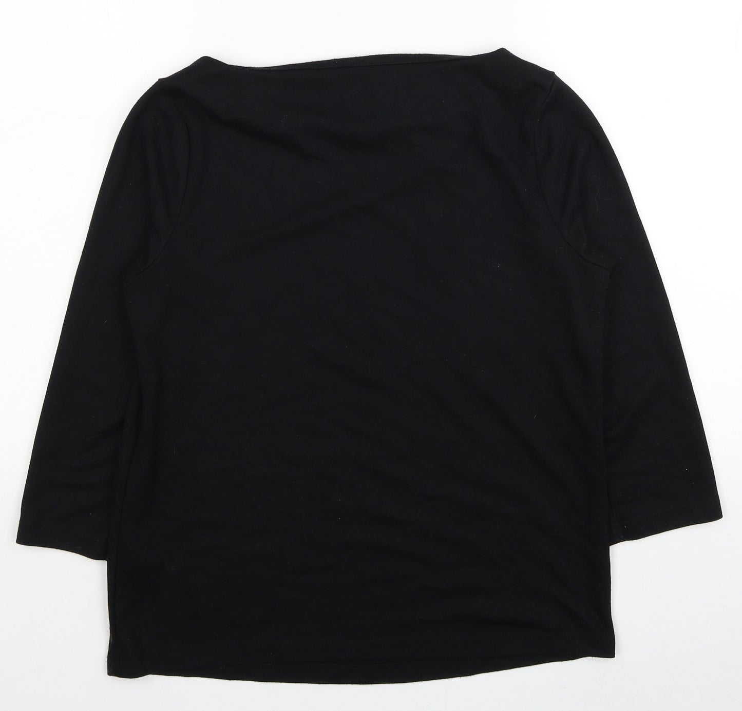 George Womens Black Viscose Jersey T-Shirt Size 12 Boat Neck