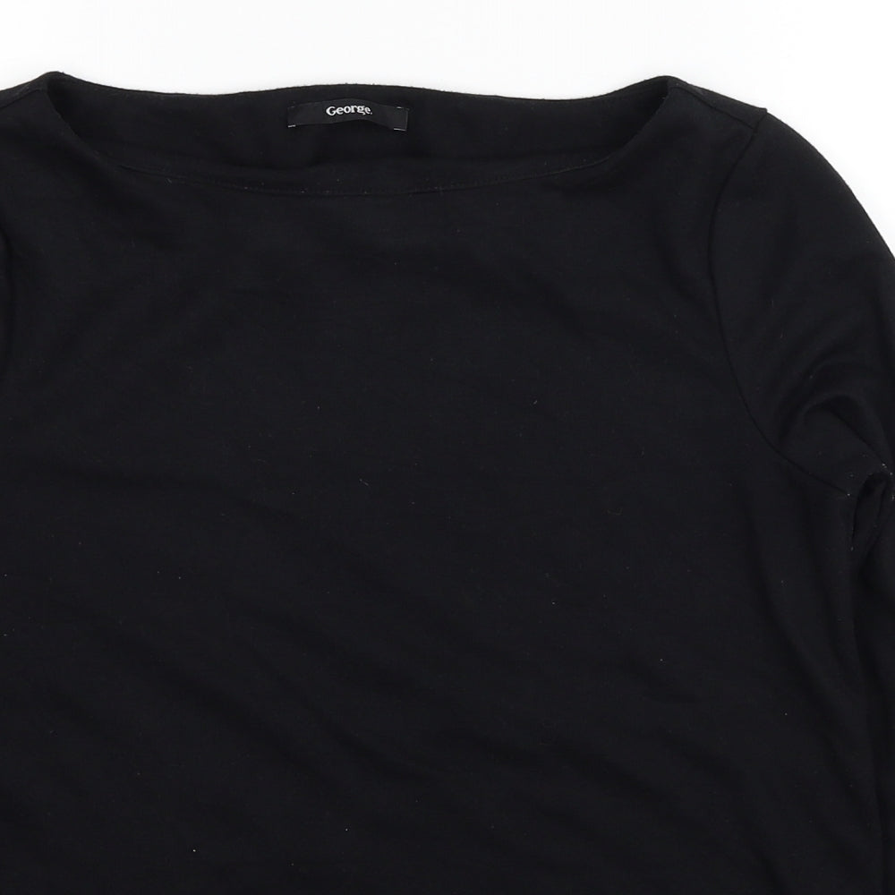 George Womens Black Viscose Jersey T-Shirt Size 12 Boat Neck
