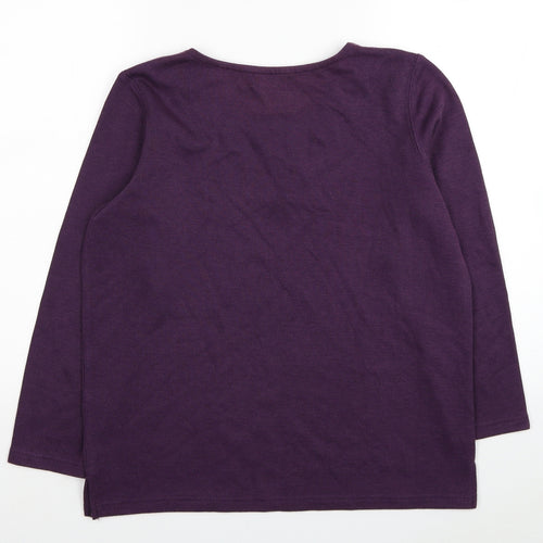 Bonmarché Womens Purple Scoop Neck Polyester Pullover Jumper Size S