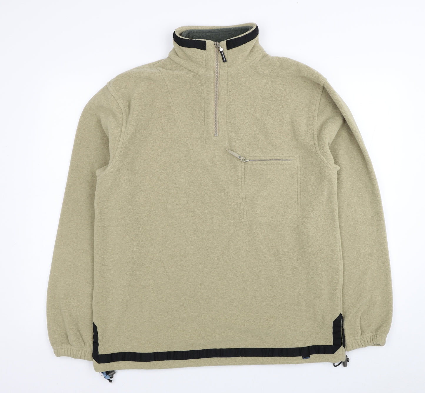 Petroleum Mens Beige Polyester Pullover Sweatshirt Size S