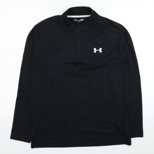 Under armour Mens Black Polyester Pullover Casual Size S High Neck Pullover