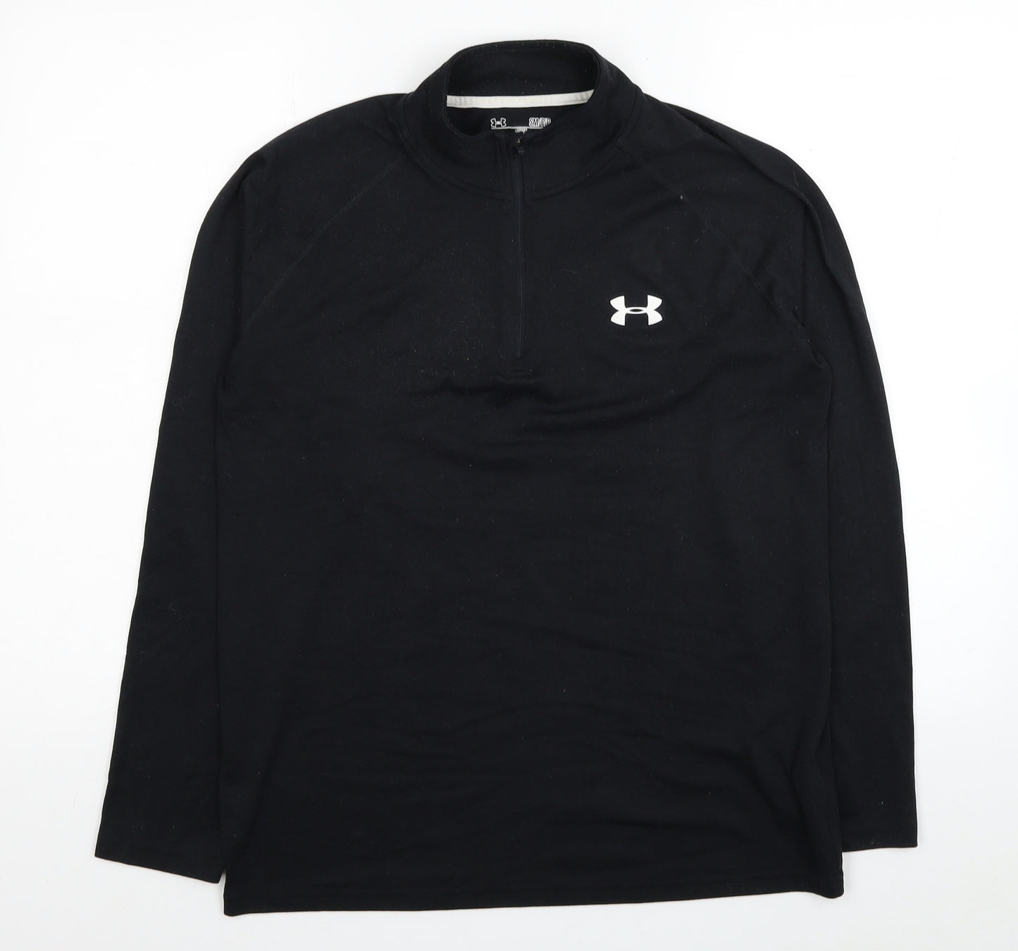 Under armour Mens Black Polyester Pullover Casual Size S High Neck Pullover
