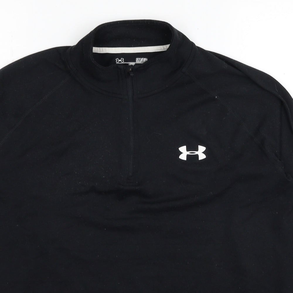 Under armour Mens Black Polyester Pullover Casual Size S High Neck Pullover
