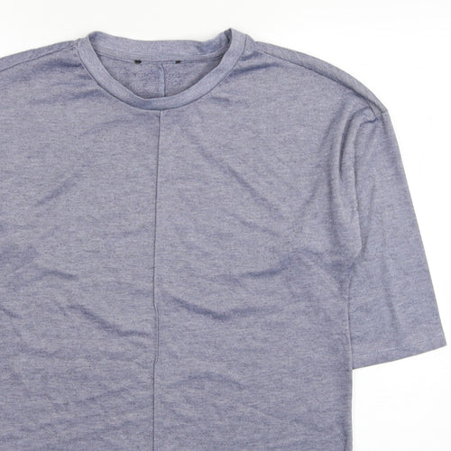 Primark Womens Blue Striped Polyester Tunic T-Shirt Size 6 Round Neck