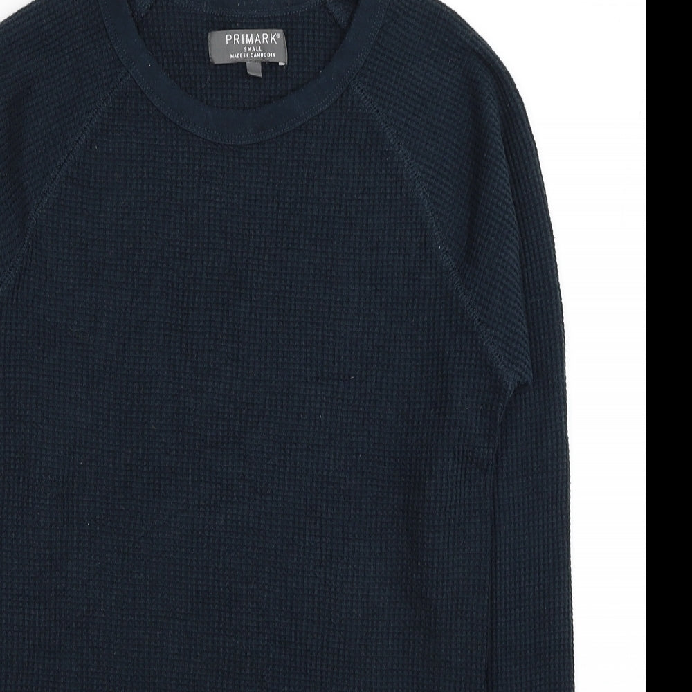 Primark Mens Green Round Neck Polyester Pullover Jumper Size S