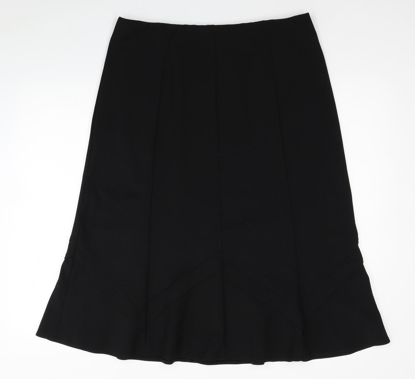 Bonmarché Womens Black Polyester Pleated Skirt Size 16