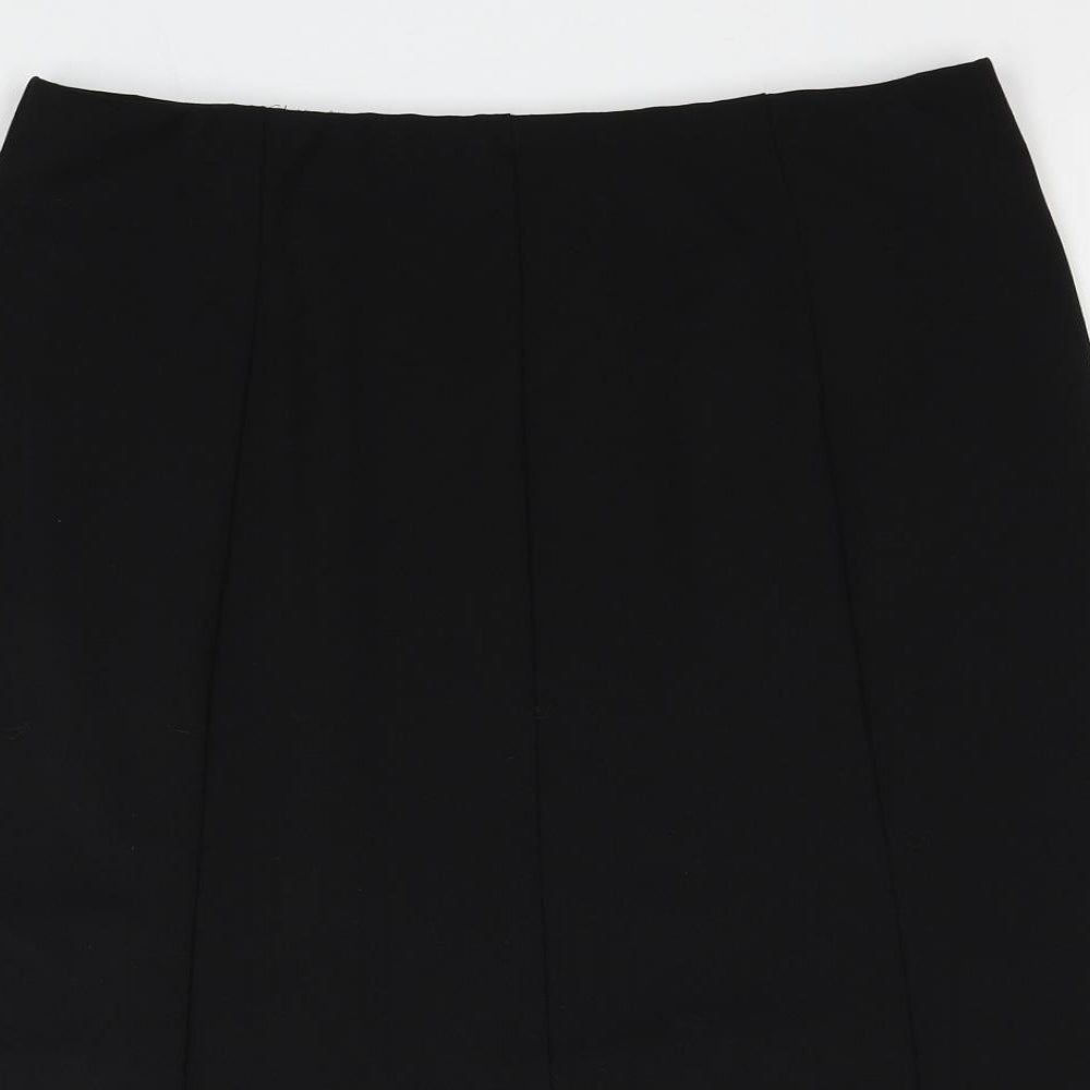 Bonmarché Womens Black Polyester Pleated Skirt Size 16