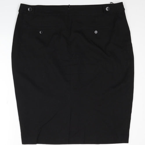 NEXT Womens Black Polyester Straight & Pencil Skirt Size 18 Zip